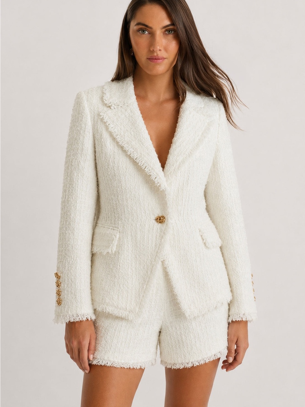 The Noli Shop Giselle Single Breasted Tweed Blazer NWT Size Medium